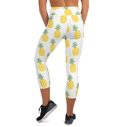 Pineapple Party Yoga Capri Leggings