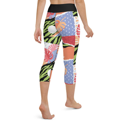 Pop Art Green Yoga Capri Leggings