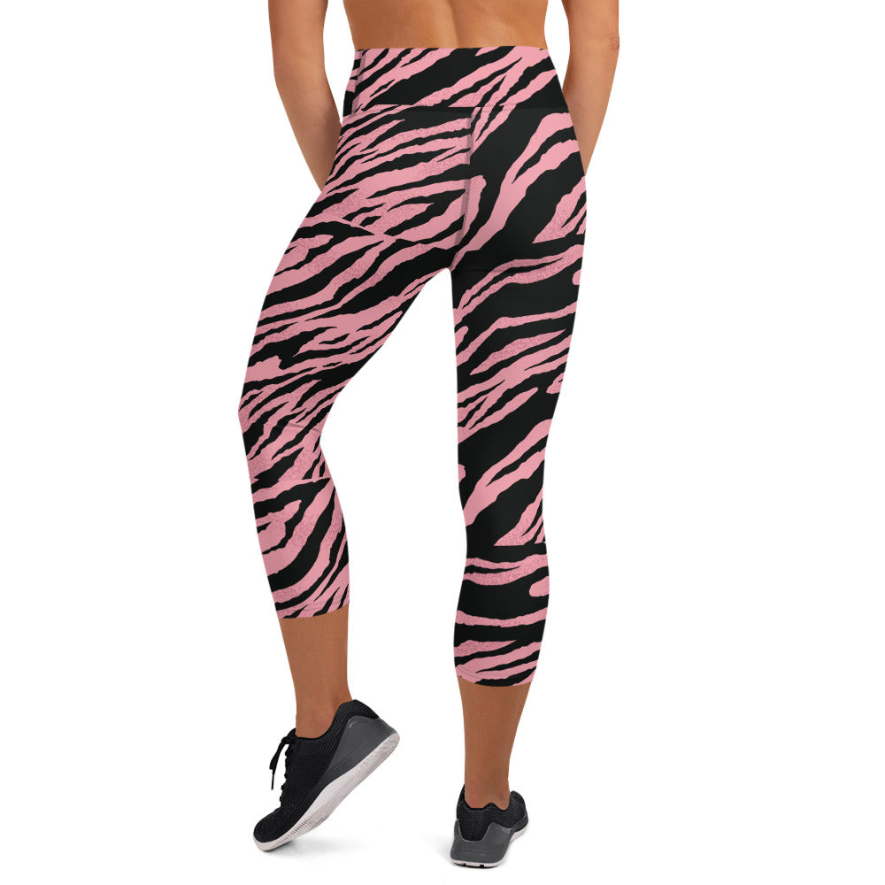 Pink Tiger Attraction Yoga Capri Leggings
