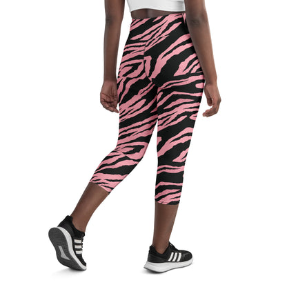 Pink Tiger Attraction Yoga Capri Leggings