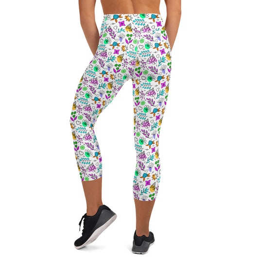 Floral Burst Capri Leggings