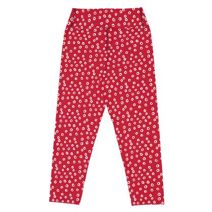 Festive Red Dots Pattern Yoga Capri Leggings