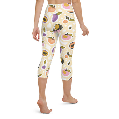 Fruit Flavors Patterned High-Waisted Yoga Capri Leggings