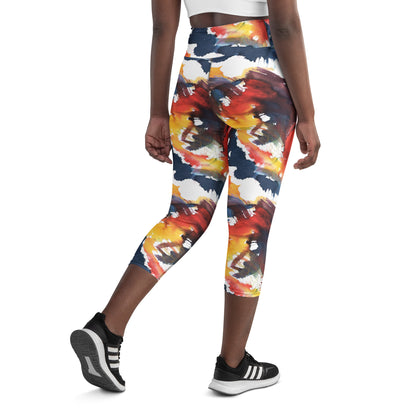 Colorful High-Waisted Yoga Capri Leggings