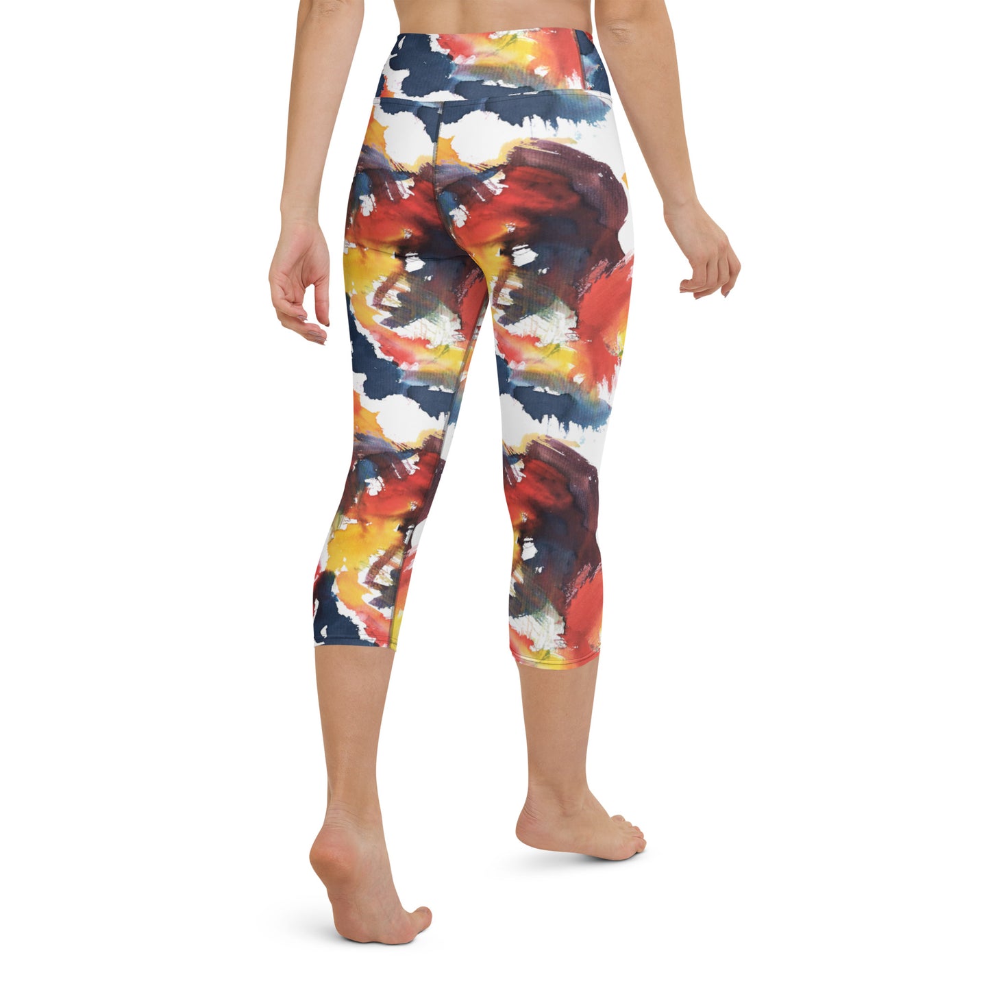 Colorful High-Waisted Yoga Capri Leggings