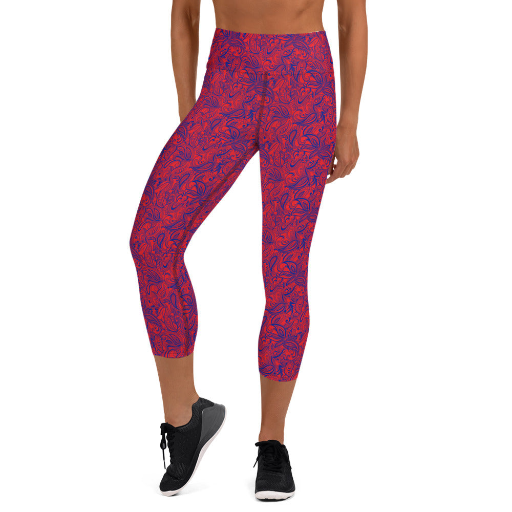 Vintage Verve Paisley Yoga Capri Leggings