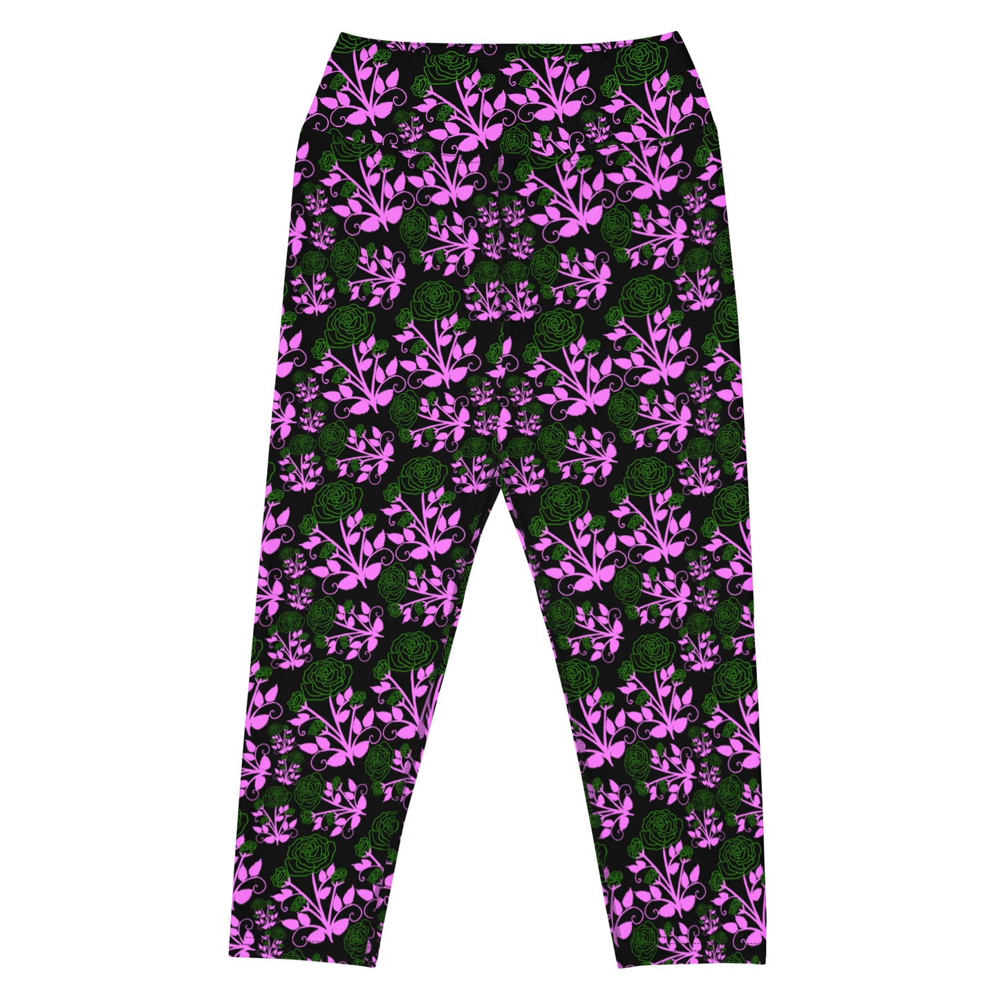 Sweet Floral Printed Yoga Capri Leggings