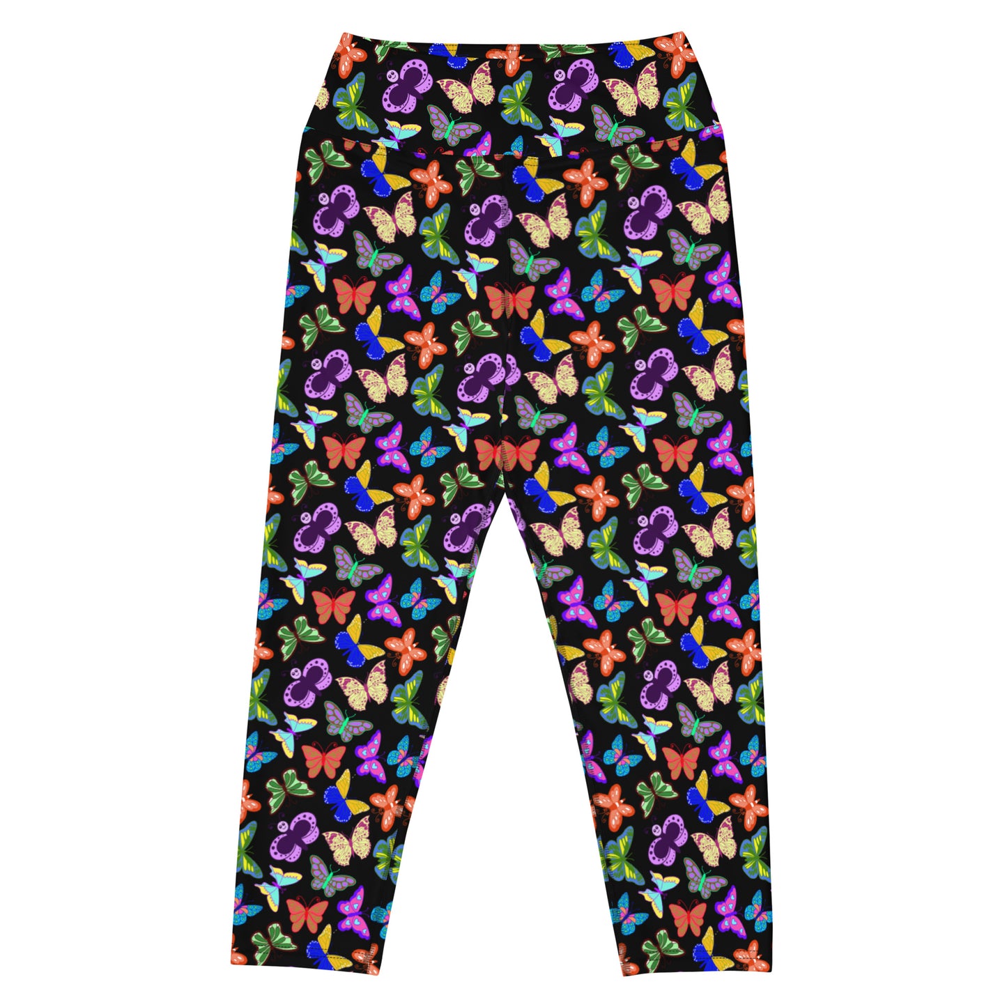 Butterflies Print Smooth Yoga Capri Leggings