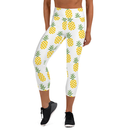 Pineapple Party Yoga Capri Leggings