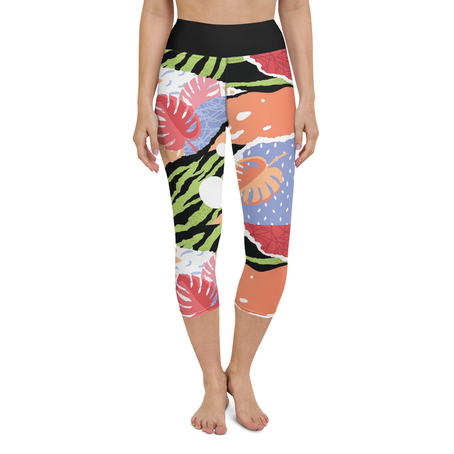 Pop Art Green Yoga Capri Leggings