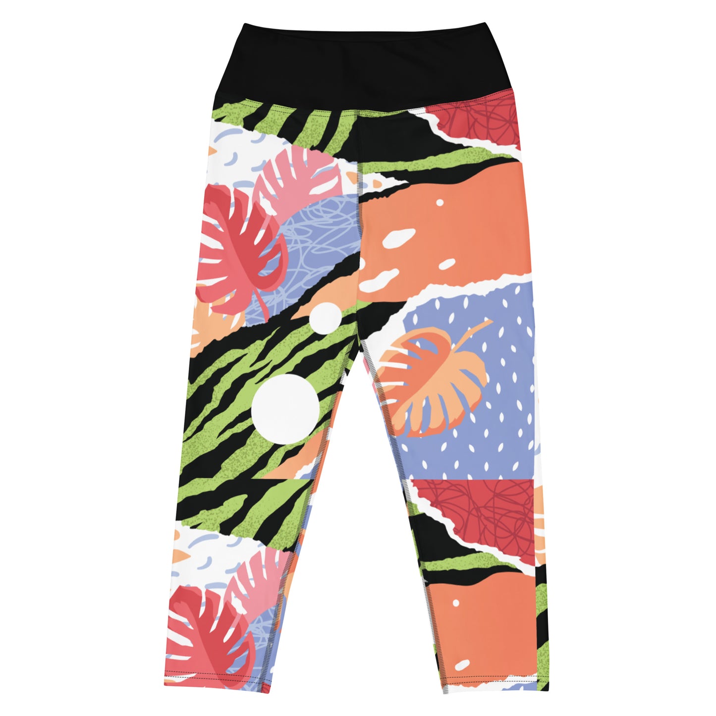 Pop Art Green Yoga Capri Leggings