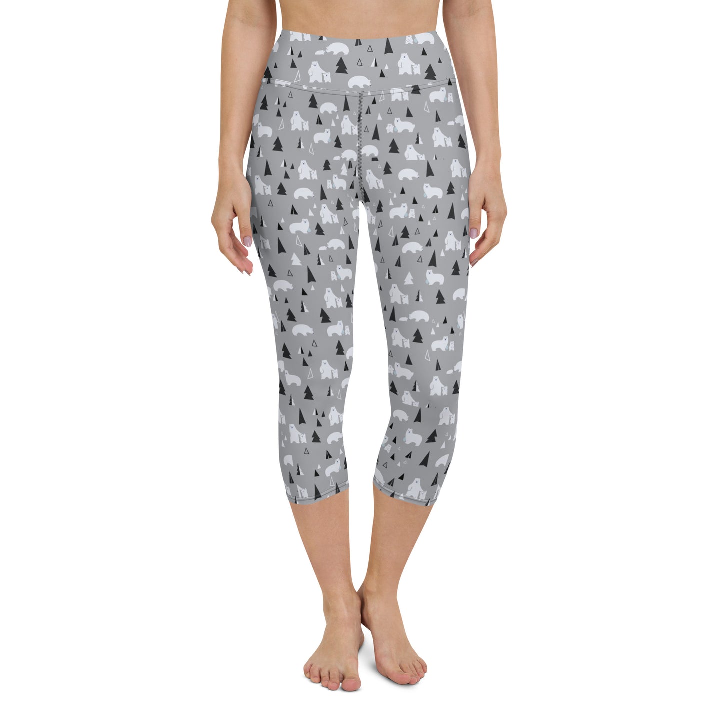 Polarbear Patterned Yoga Capri Leggings