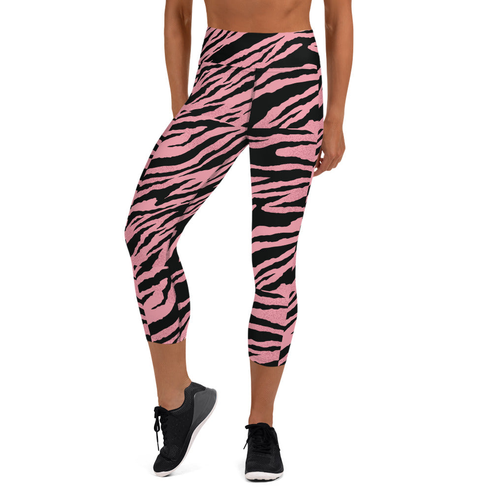 Pink Tiger Attraction Yoga Capri Leggings