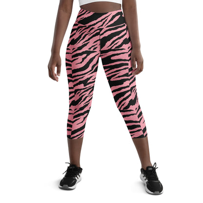 Pink Tiger Attraction Yoga Capri Leggings