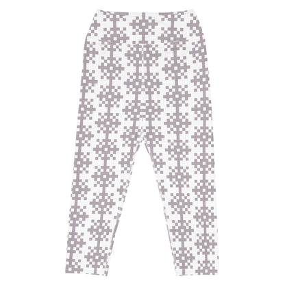 Snowflake White Printed Yoga Capri Leggings