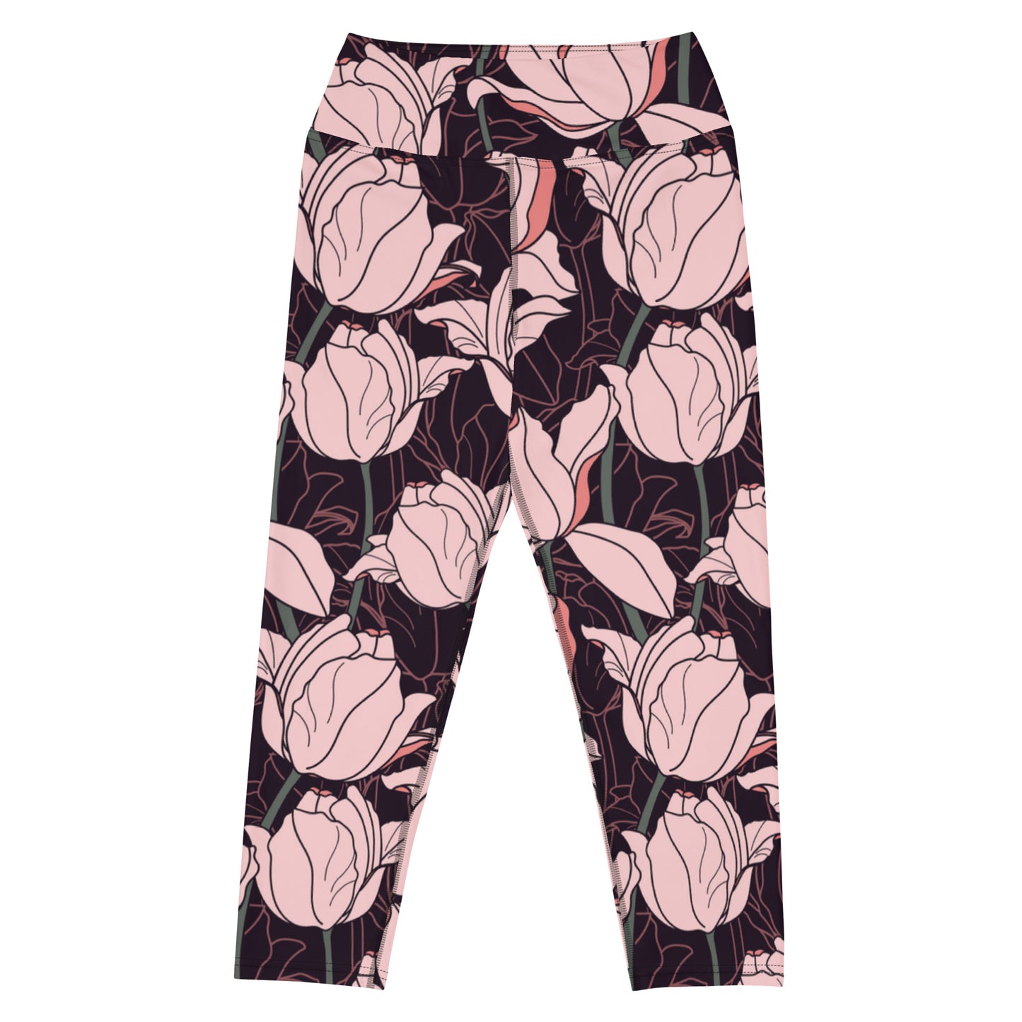 Floral Fantasy High-Waisted Yoga Capri Leggings