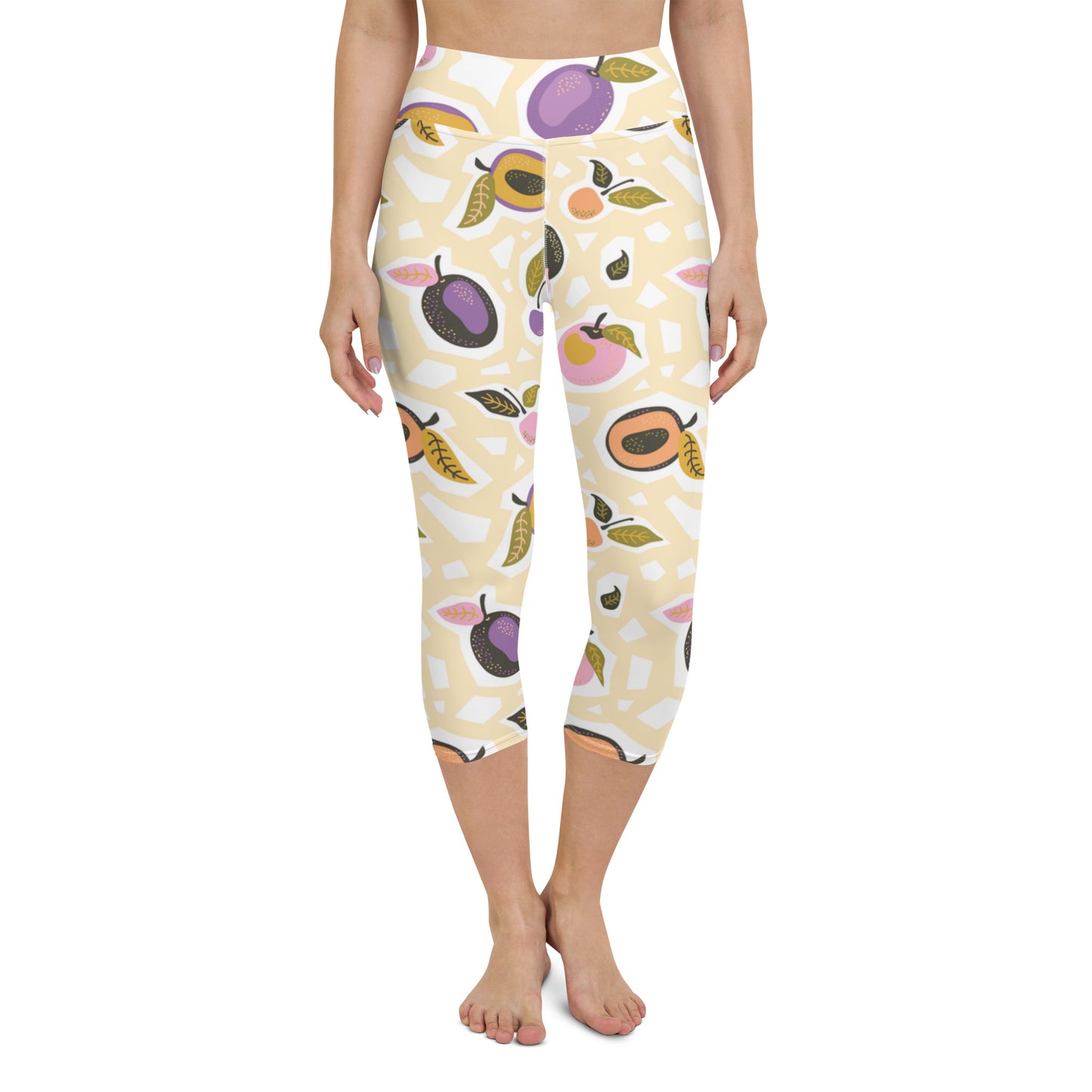 Fruit Flavors Patterned High-Waisted Yoga Capri Leggings