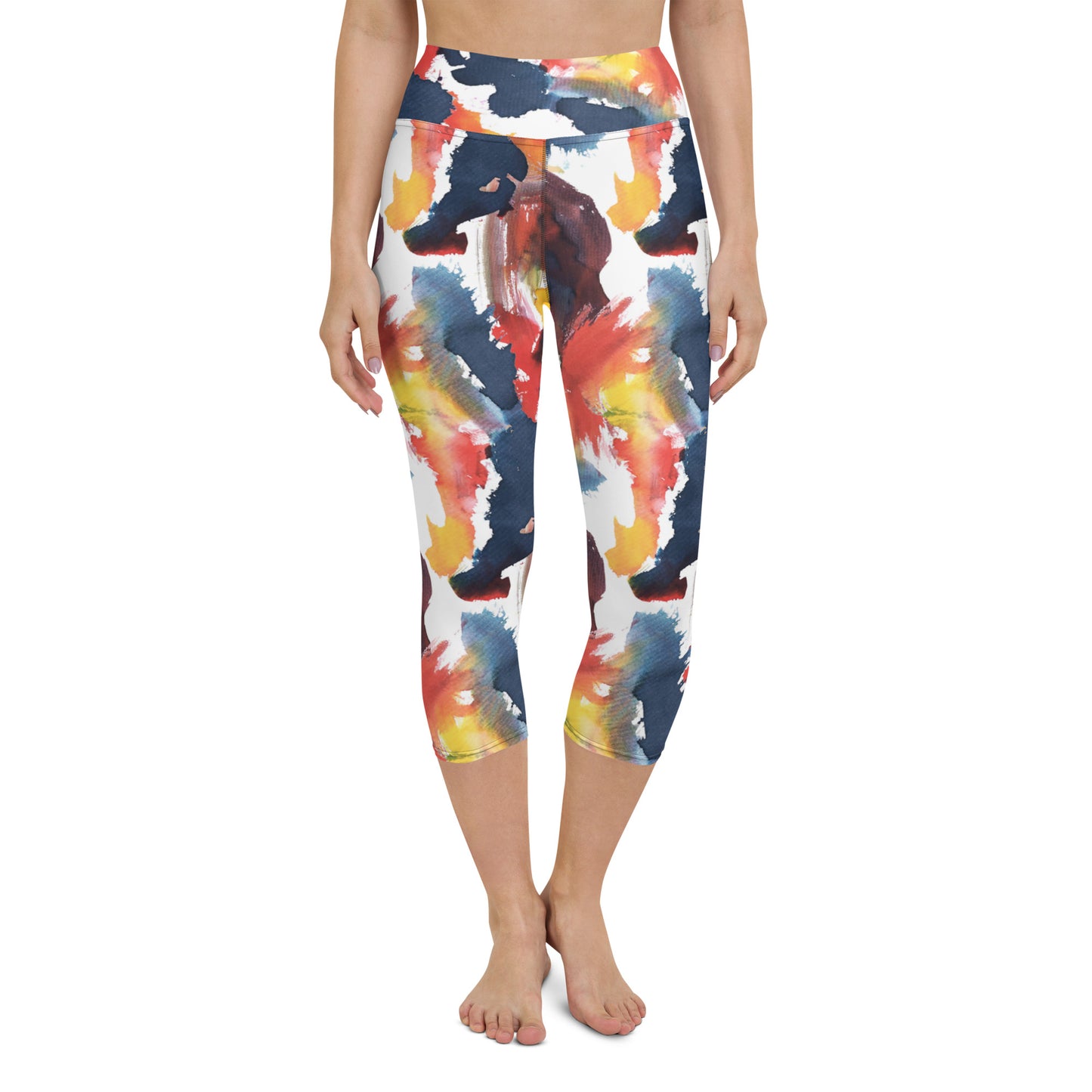 Colorful High-Waisted Yoga Capri Leggings