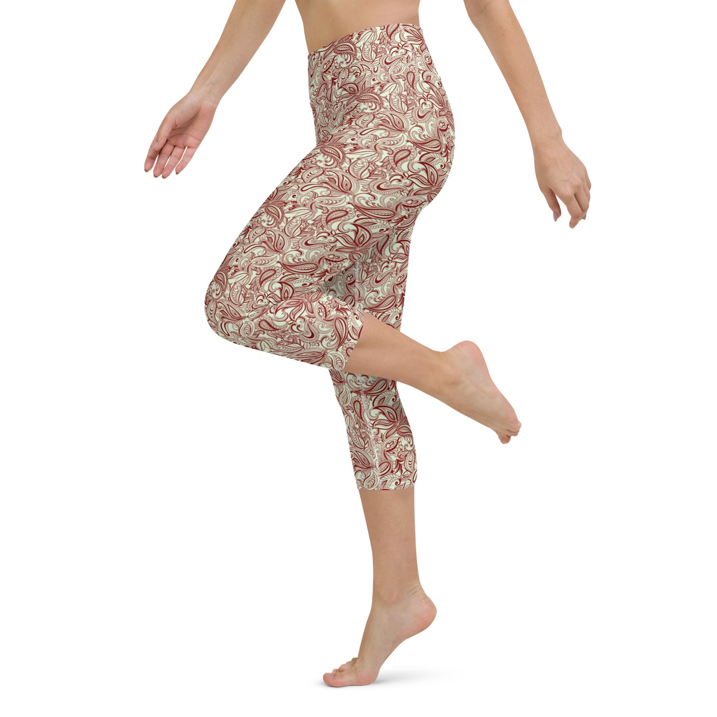 Bohemian Rhapsody Paisley High Waisted Yoga Capri Leggings