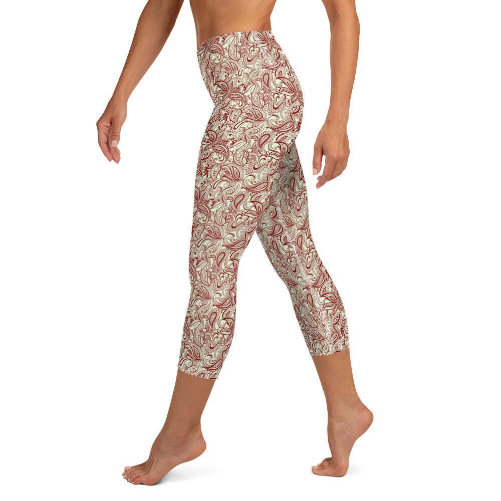 Bohemian Rhapsody Paisley High Waisted Yoga Capri Leggings