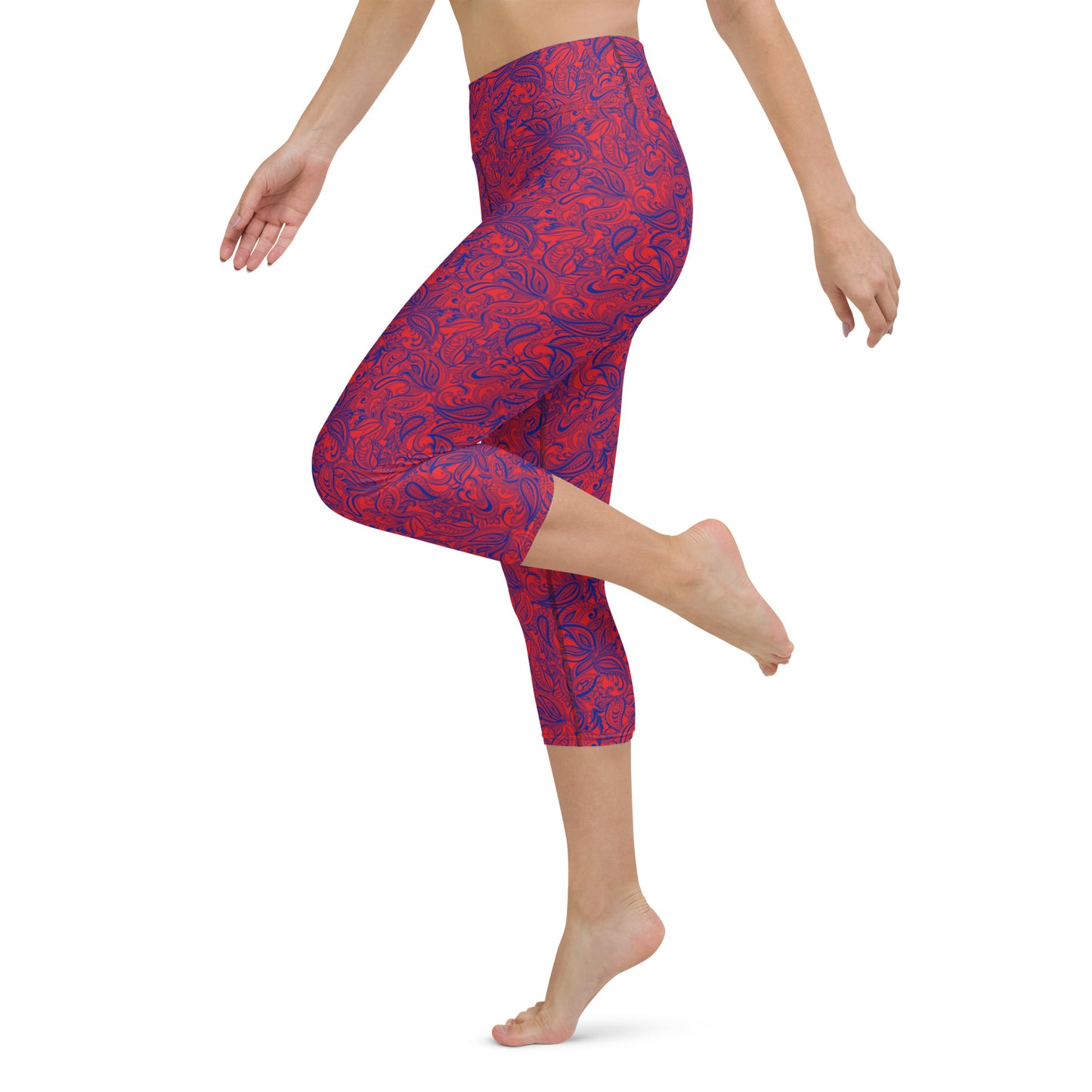 Vintage Verve Paisley Yoga Capri Leggings