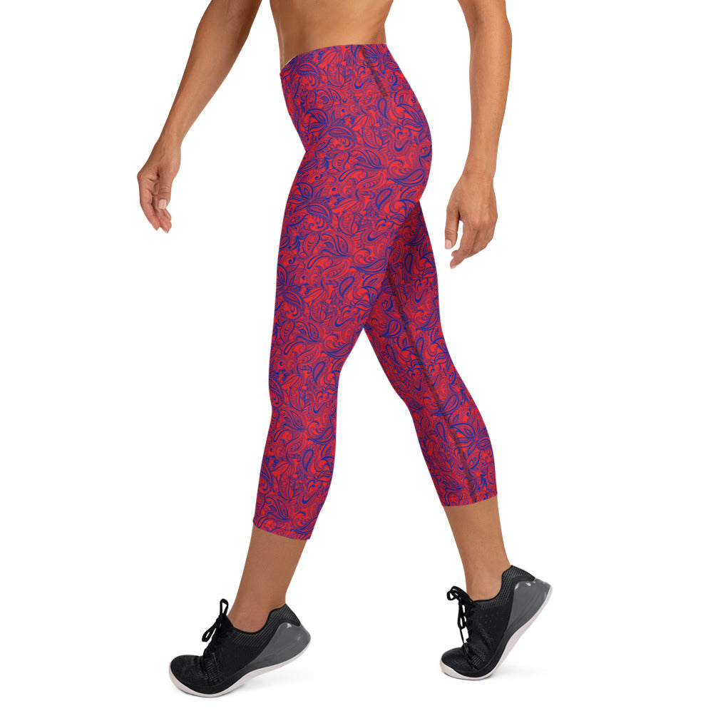 Vintage Verve Paisley Yoga Capri Leggings