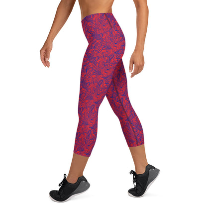 Vintage Verve Paisley Yoga Capri Leggings