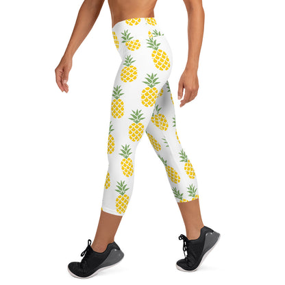 Pineapple Party Yoga Capri Leggings