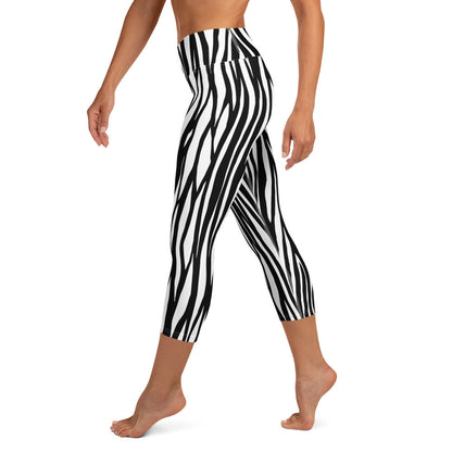 Zebra Patterned Yoga Capri Leggings