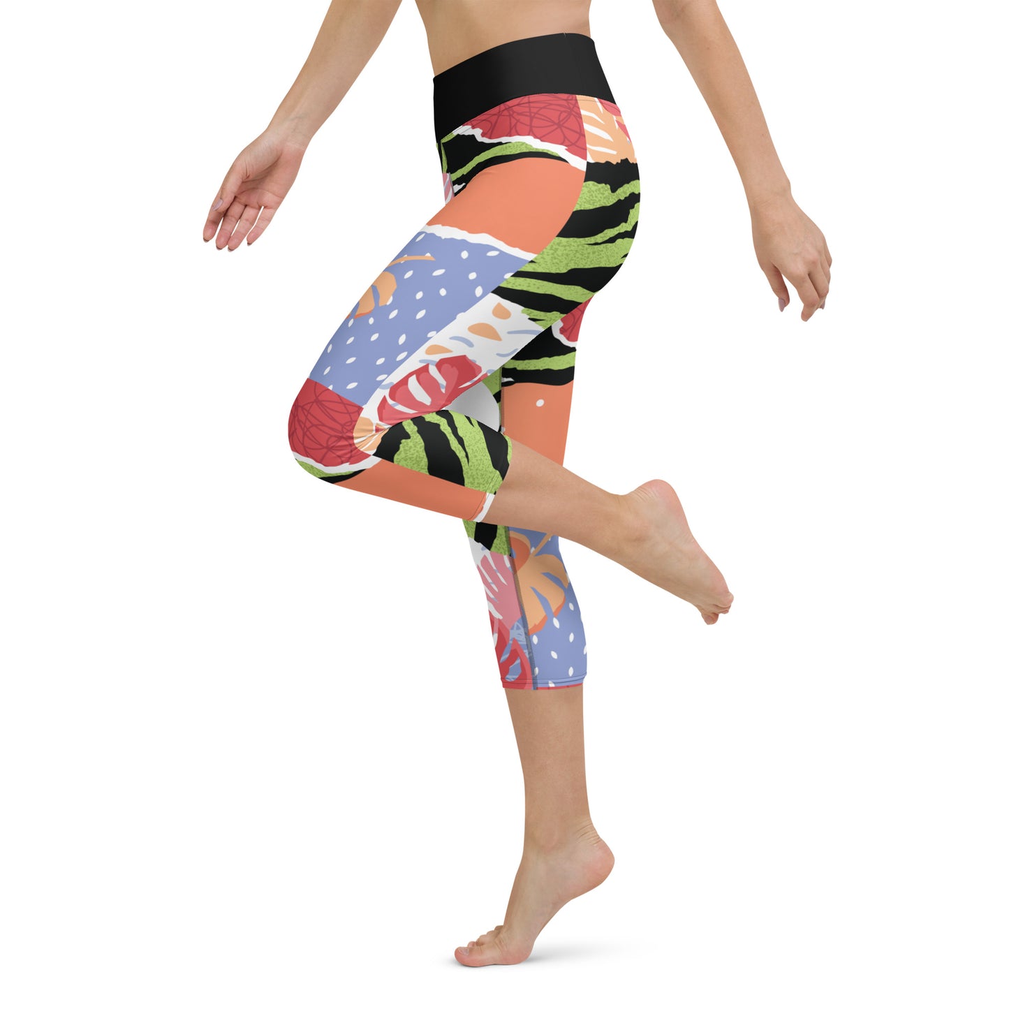 Pop Art Green Yoga Capri Leggings