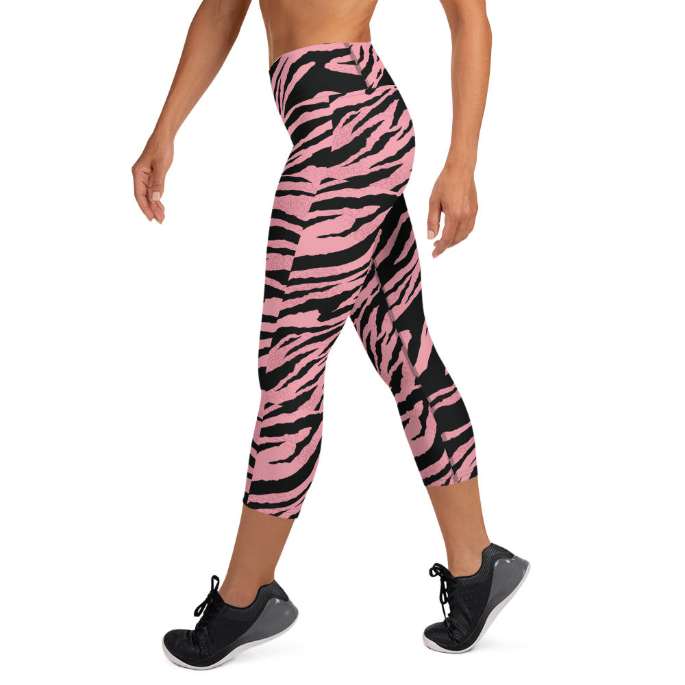 Pink Tiger Attraction Yoga Capri Leggings