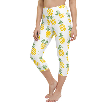 Pineapple Party Yoga Capri Leggings