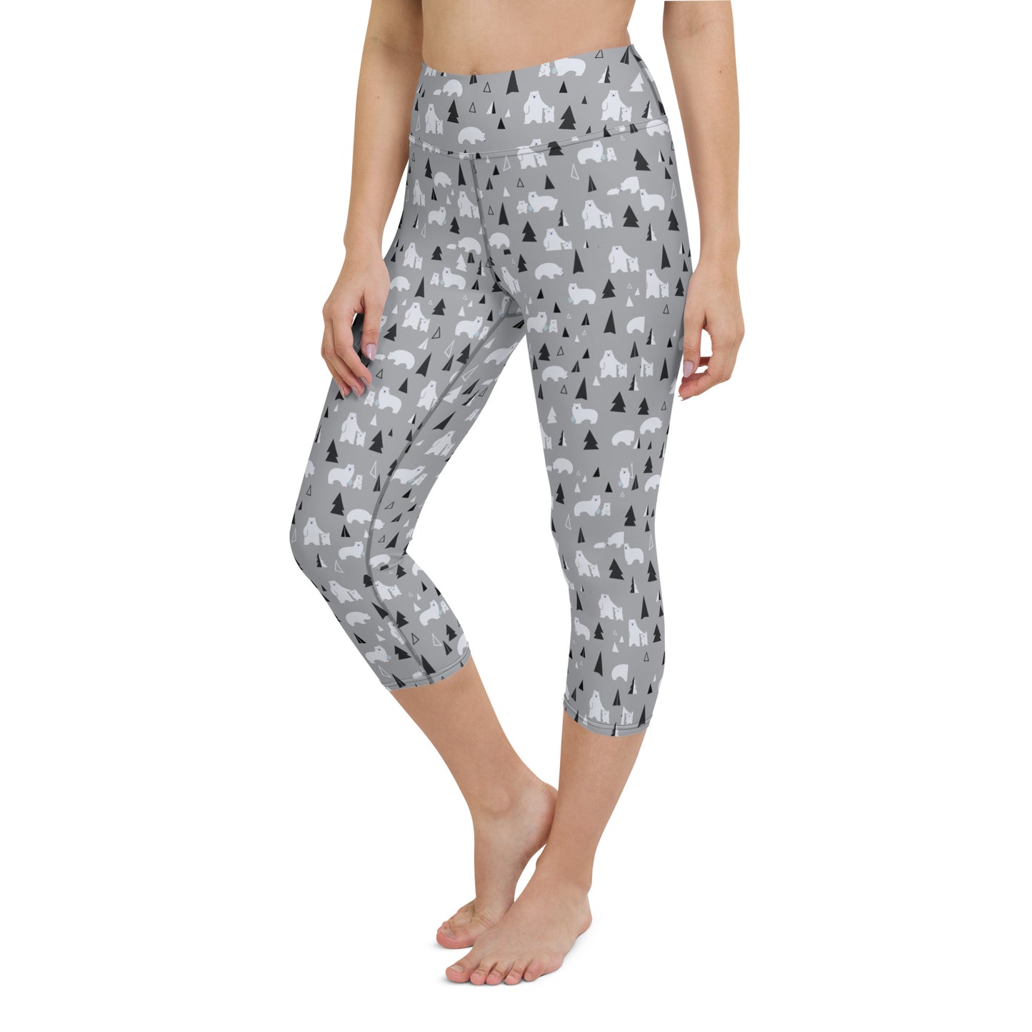 Polarbear Patterned Yoga Capri Leggings