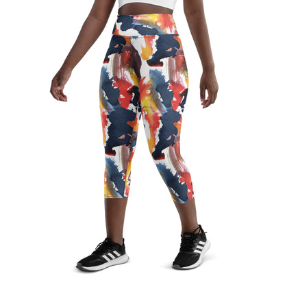 Colorful High-Waisted Yoga Capri Leggings