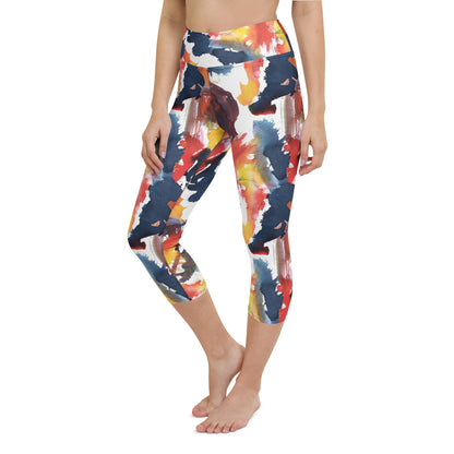 Colorful High-Waisted Yoga Capri Leggings