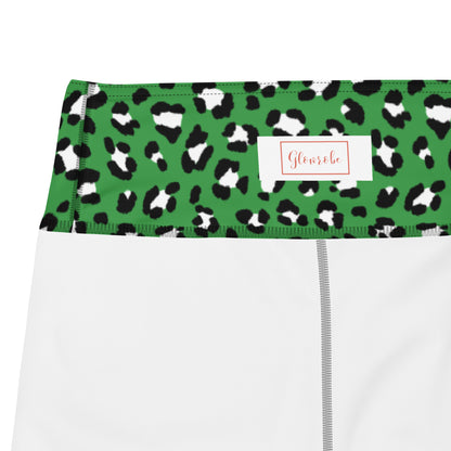 Green Leopard High-Waisted Yoga Capri Leggings