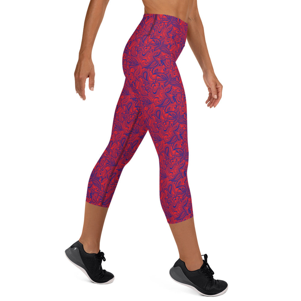 Vintage Verve Paisley Yoga Capri Leggings