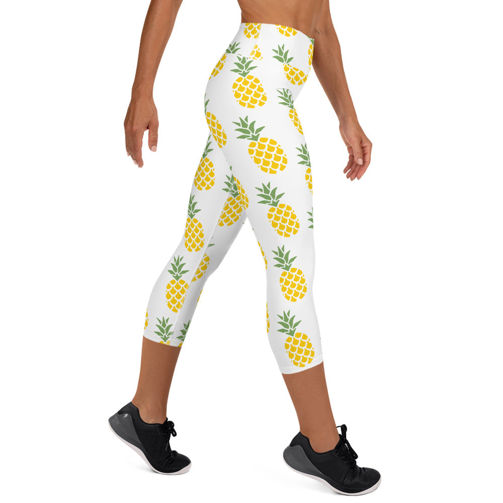 Pineapple Party Yoga Capri Leggings