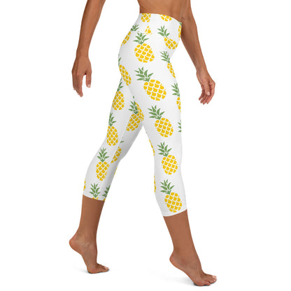 Pineapple Party Yoga Capri Leggings