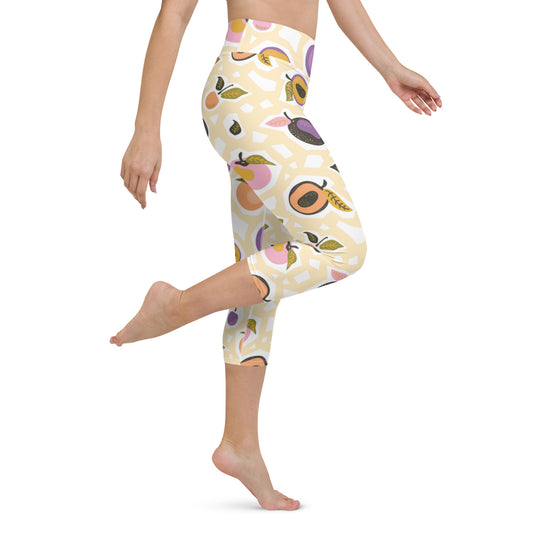 Fruit Flavors Patterned High-Waisted Yoga Capri Leggings