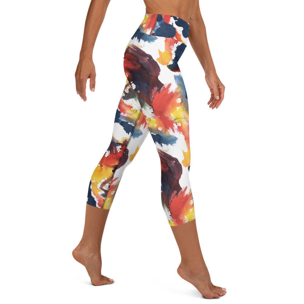 Colorful High-Waisted Yoga Capri Leggings