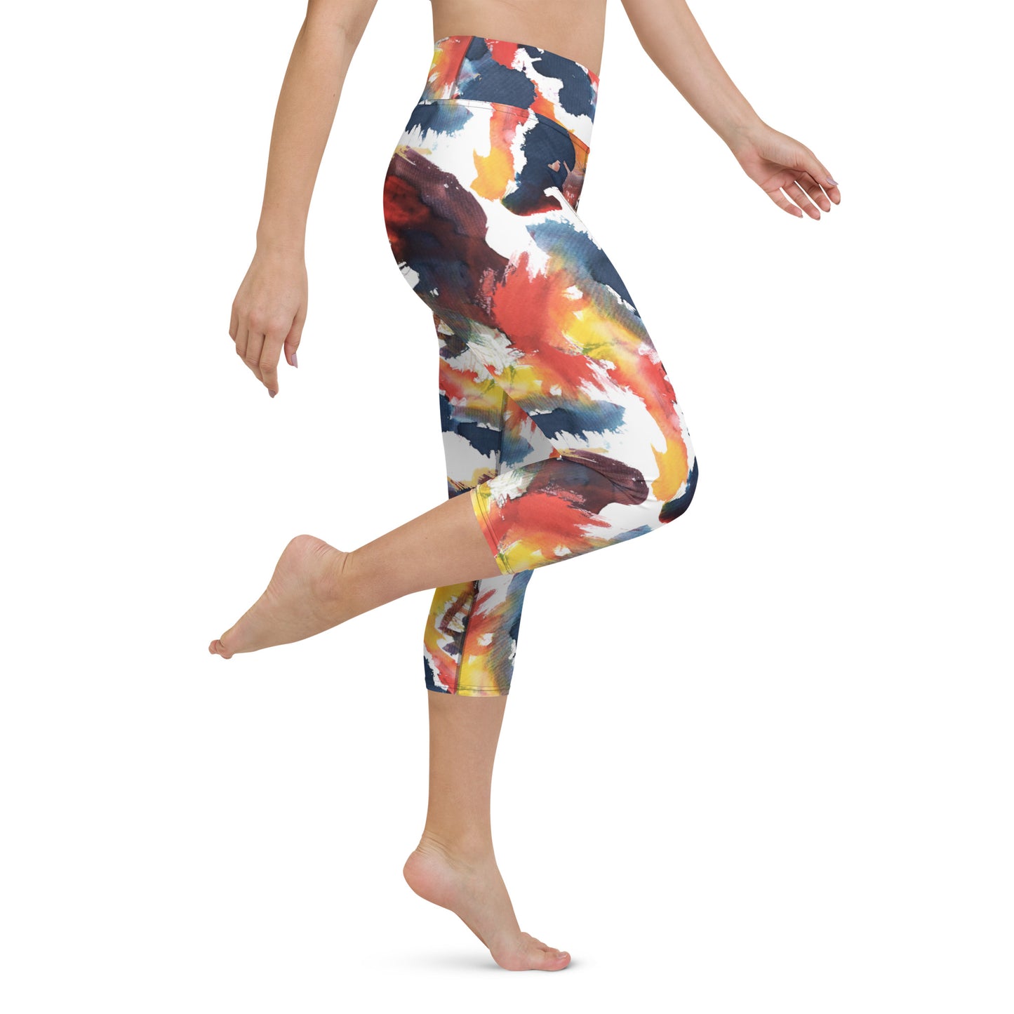 Colorful High-Waisted Yoga Capri Leggings