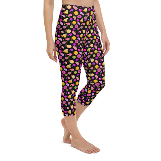 Fruit Patterned Activewear Yoga Capri Leggings