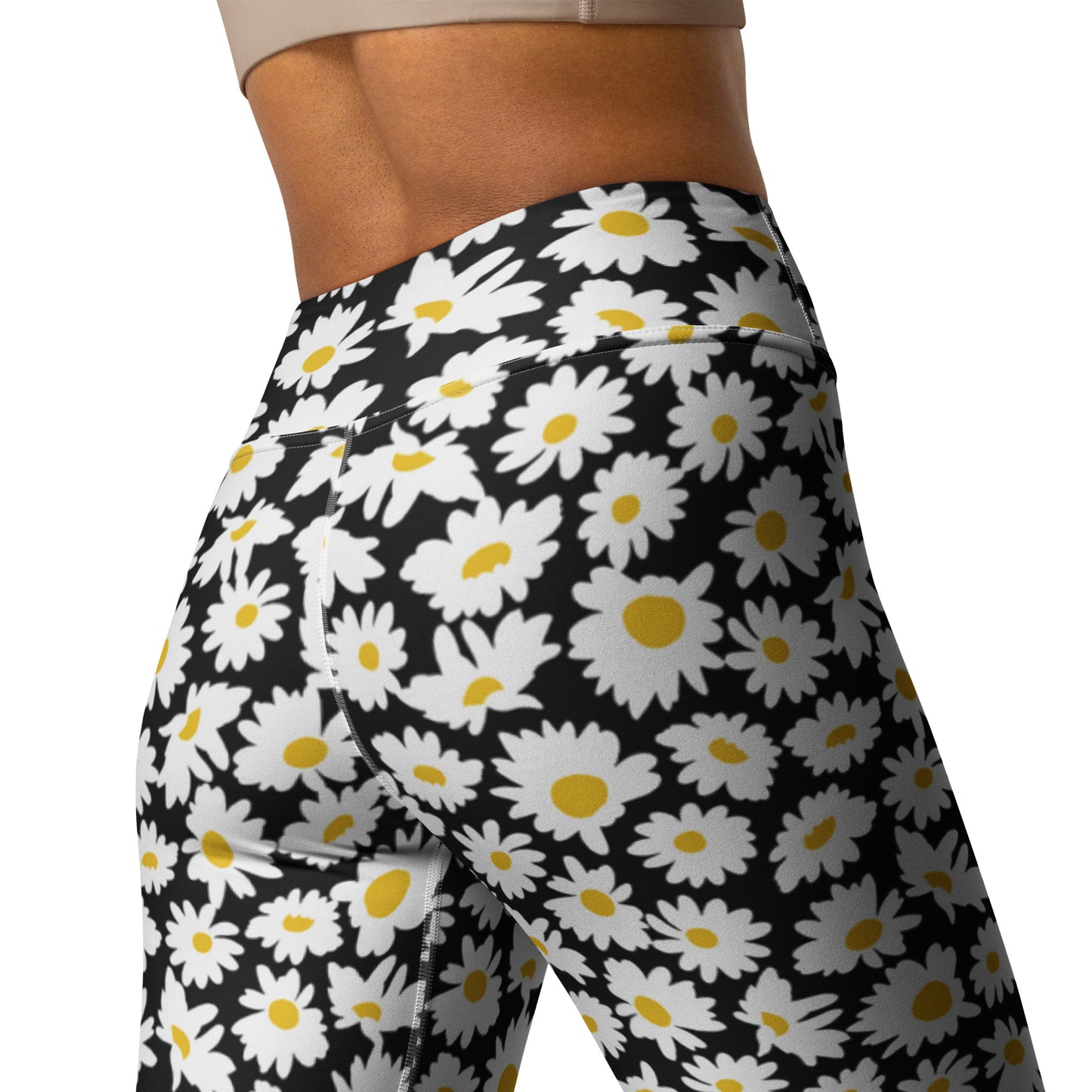 Midnight Sunflower Serenade High-Waisted Yoga Leggings