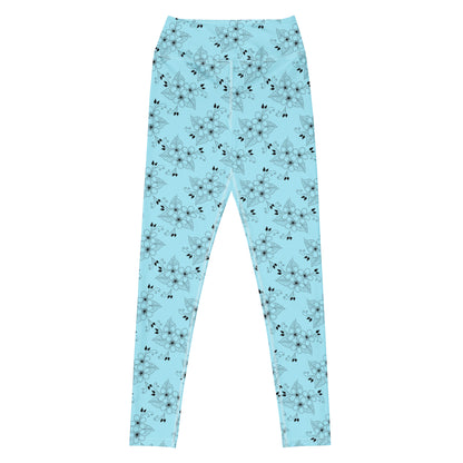 Blizzard Blue Floral High-Waisted Yoga Leggings