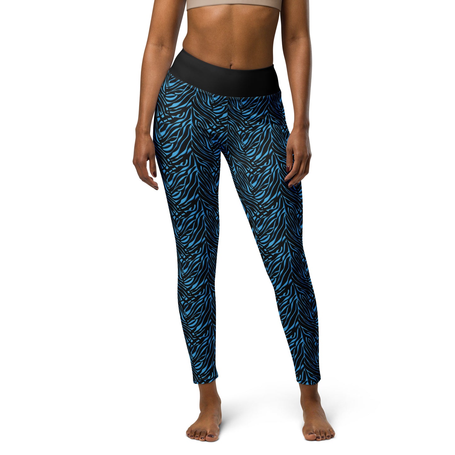 Azure Instinct Blue High-Waisted Yoga Leggings