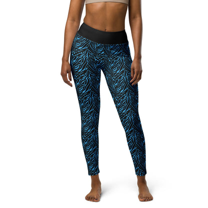 Azure Instinct Blue High-Waisted Yoga Leggings