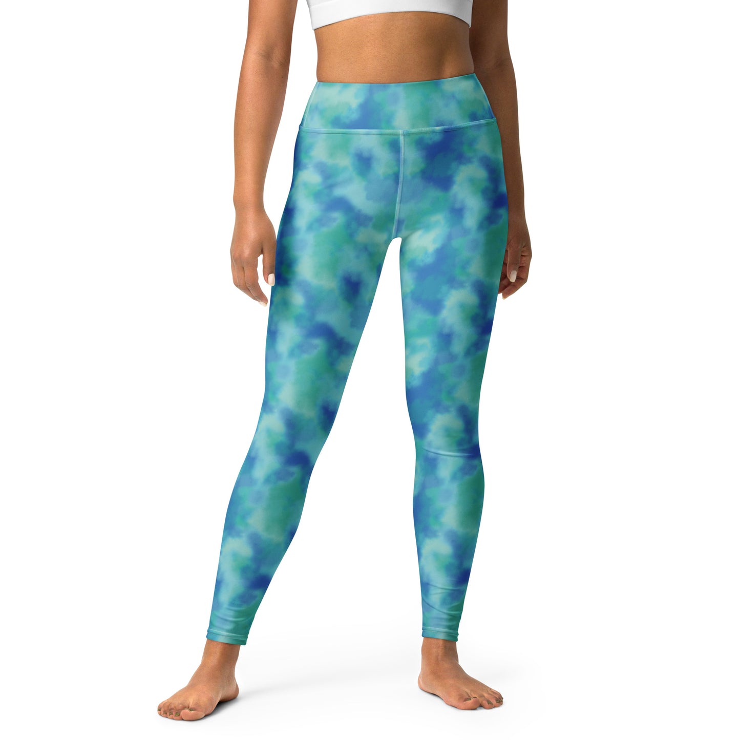 Blue Bliss High-Waisted Yoga Leggings