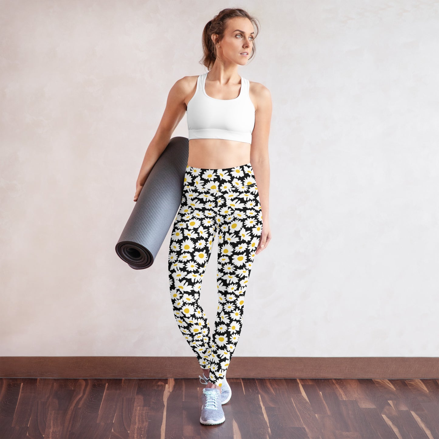 Midnight Sunflower Serenade High-Waisted Yoga Leggings