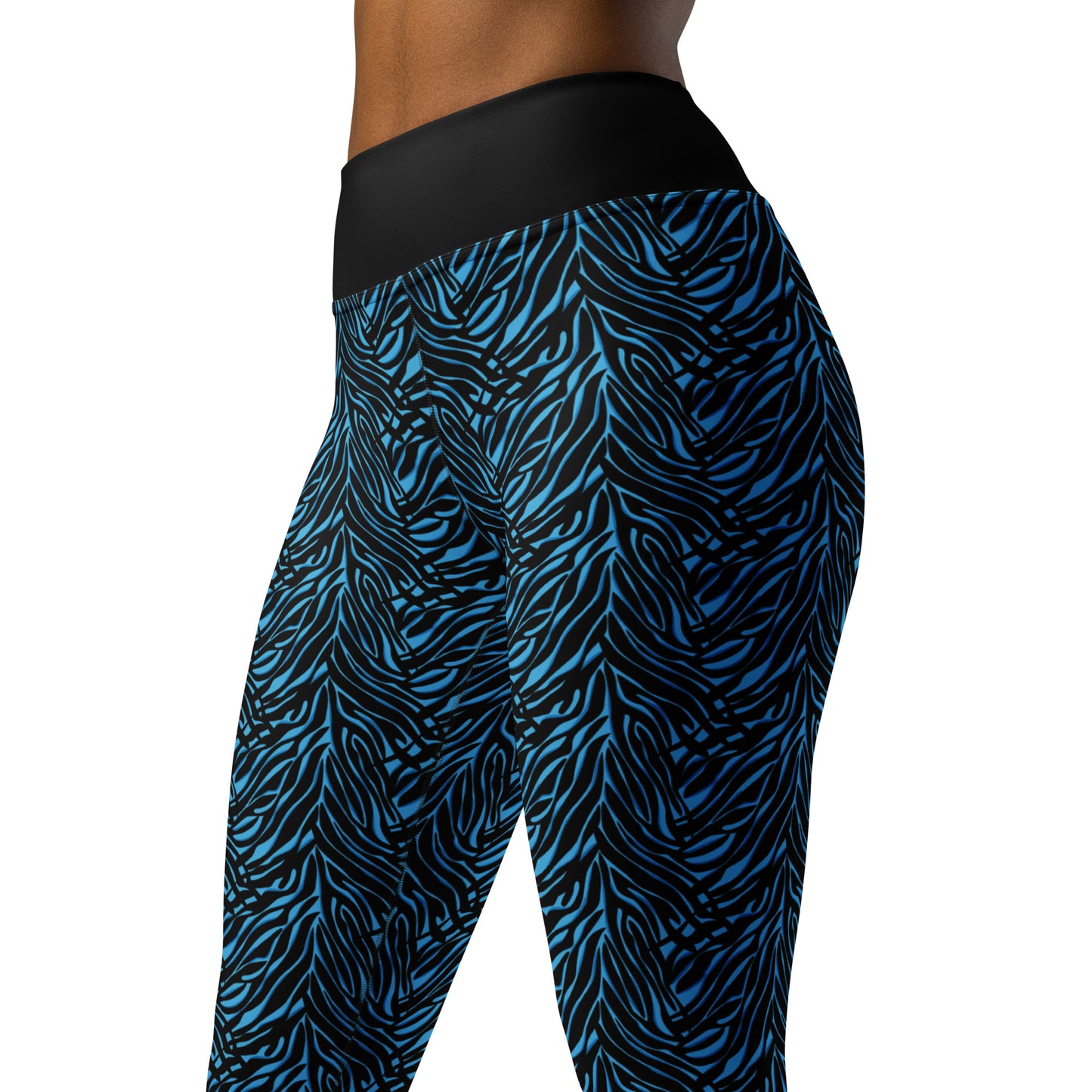 Azure Instinct Blue High-Waisted Yoga Leggings